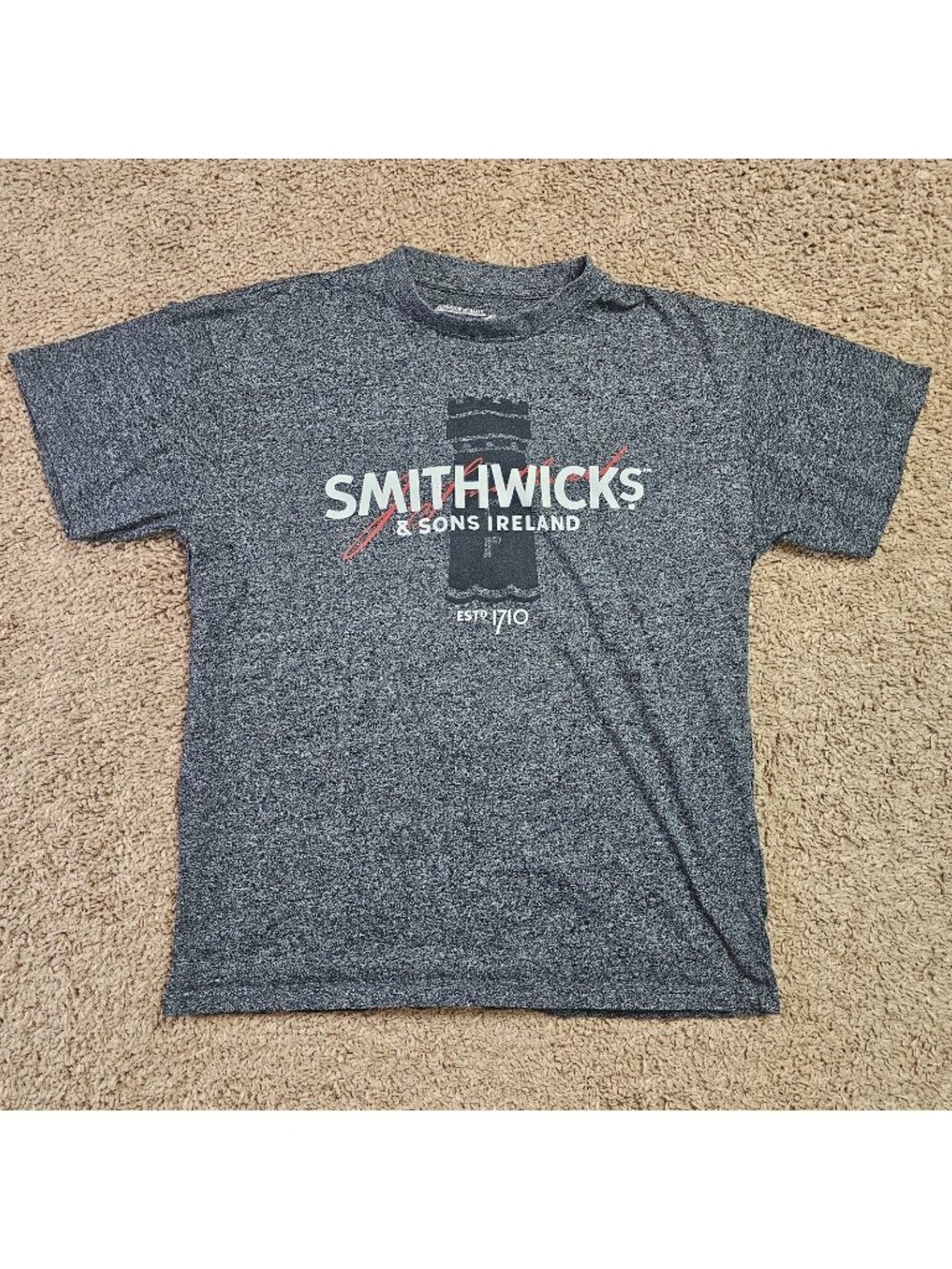 Smithwicks & Sons Ireland T Shirt Mens Medium Gray Ireland Brewery Cotton Blend